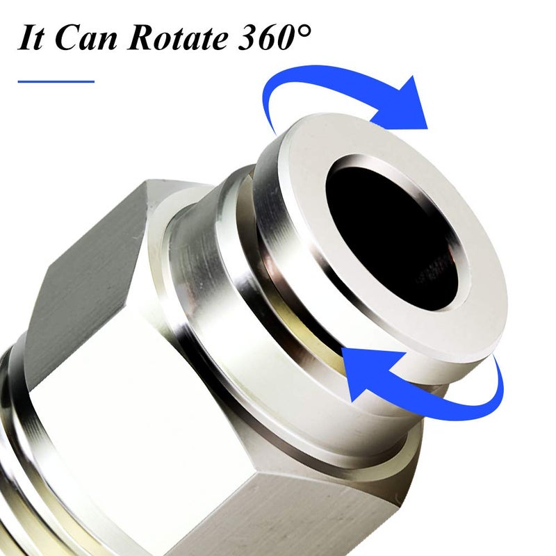 TAILONZ PNEUMATIC 304 Stainless Steel Male Straight 3/8 Inch Tube OD x 1/4 Inch NPT Thread Push to Connect Fittings PC-3/8-N2 (Pack of 2) - Image 5